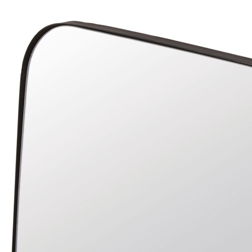 Grand miroir rectangulaire arrondi en métal noir 58x171 - Maisons du Monde