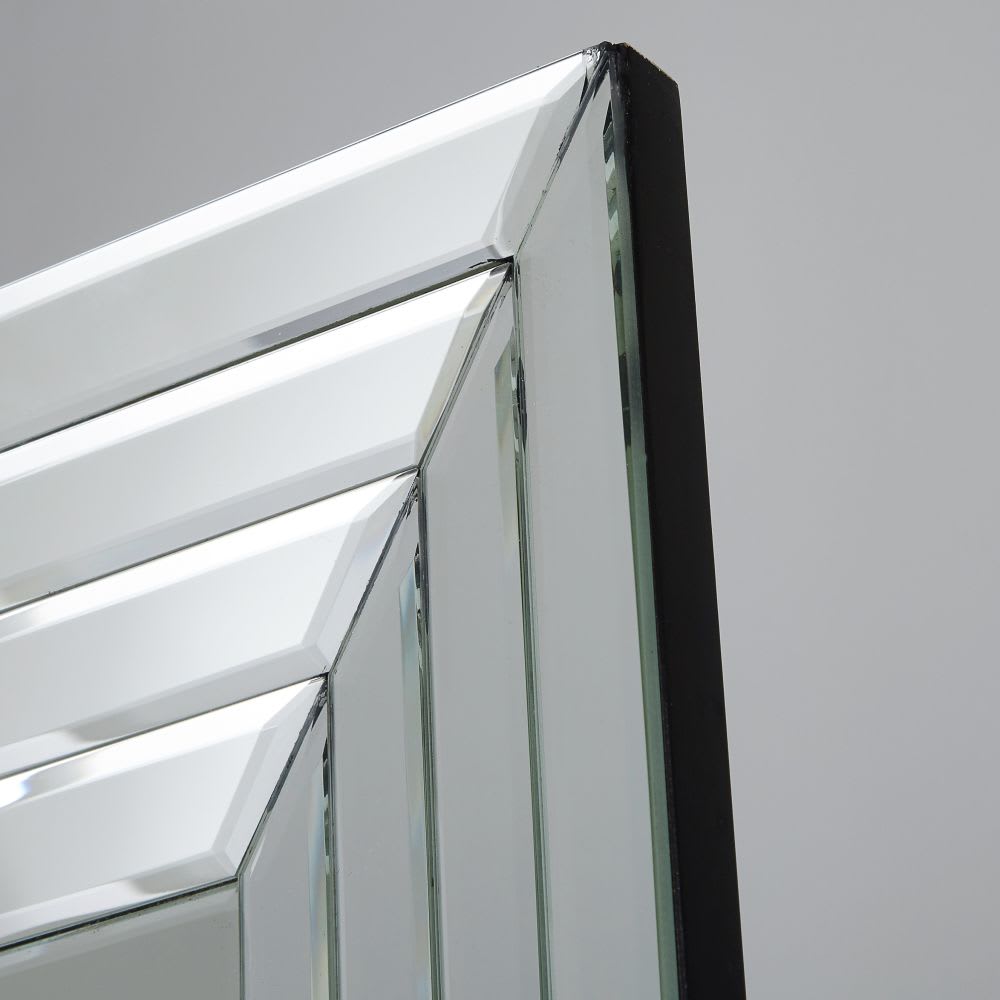 Grand miroir rectangulaire biseauté argenté, 120x200 cm