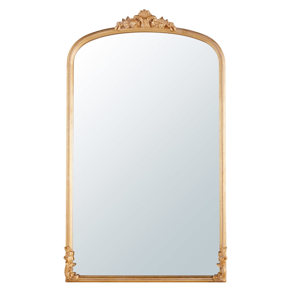 Grand miroir rectangulaire doré effet vieilli 119x194
