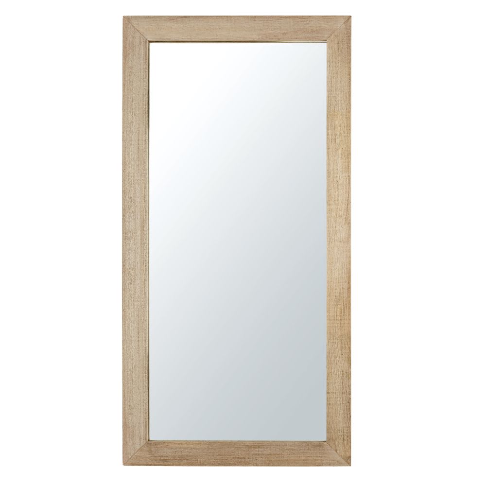Grand miroir rectangulaire en bois de manguier, 90x180 cm
