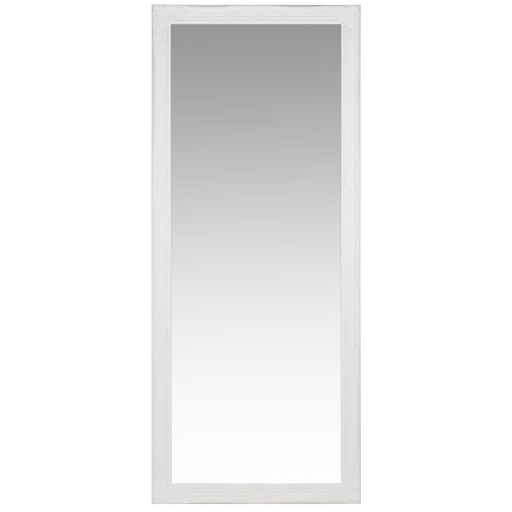 Grand miroir rectangulaire en bois de paulownia blanc, 80x190 cm