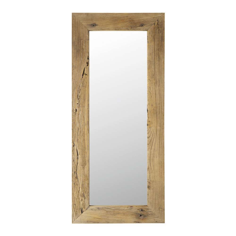 Grand miroir rectangulaire en bois de sapin, 70x160 cm
