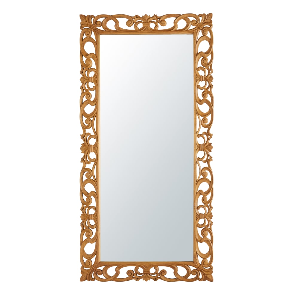 Grand miroir rectangulaire en bois de teck 100x198