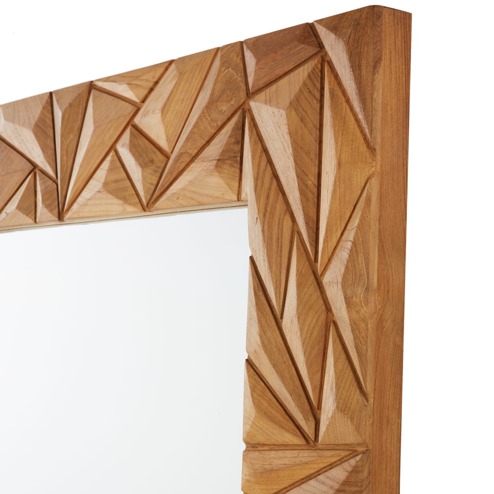 Grand miroir rectangulaire marqueterie de bois de teck 110x180 - Maisons du Monde