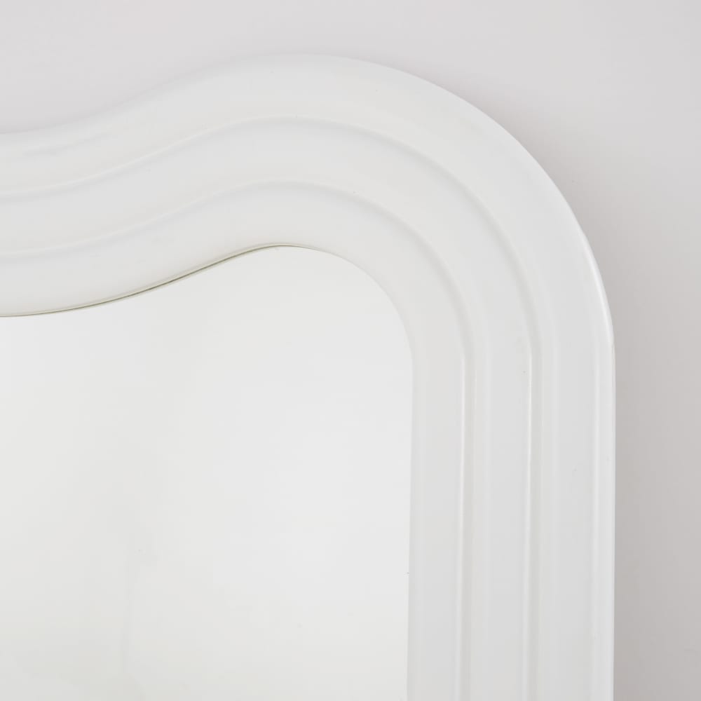 Grand miroir rectangulaire ondulé et strié blanc, 80x173 cm - Maisons du Monde