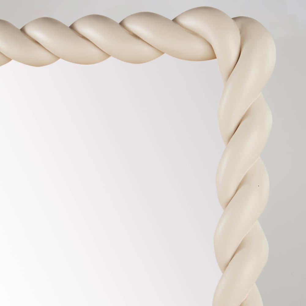 Grand miroir rectangulaire torsadé beige, 80x160 cm - Maisons du Monde