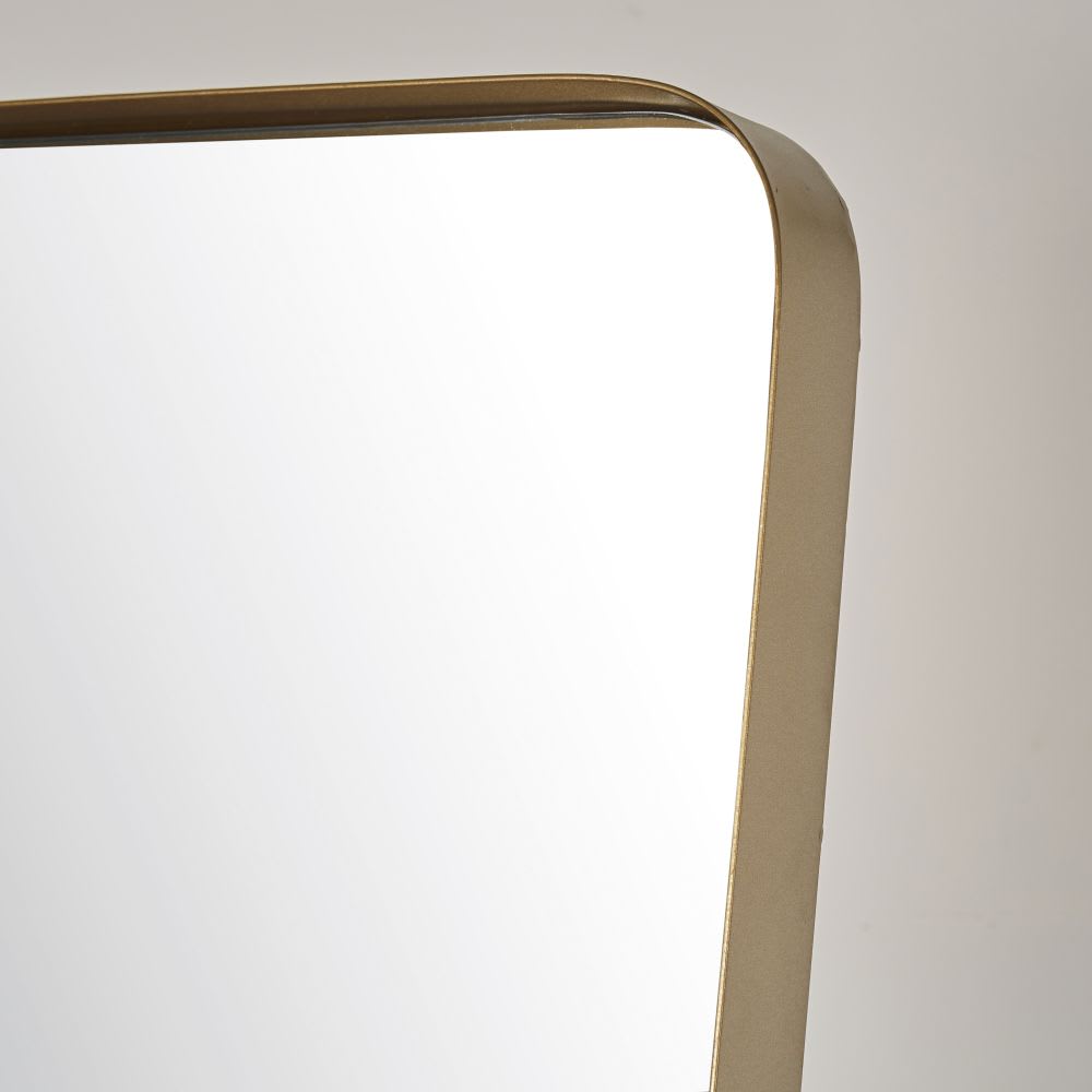 Grand miroir sur pied en aluminium et acier doré, 40x165 cm — vue 4