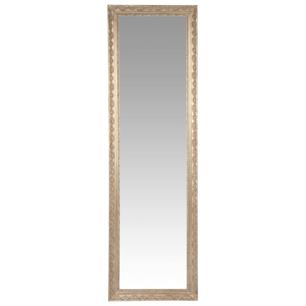 Grand miroir sur pied rectangulaire à moulures irisées, 50x170 cm