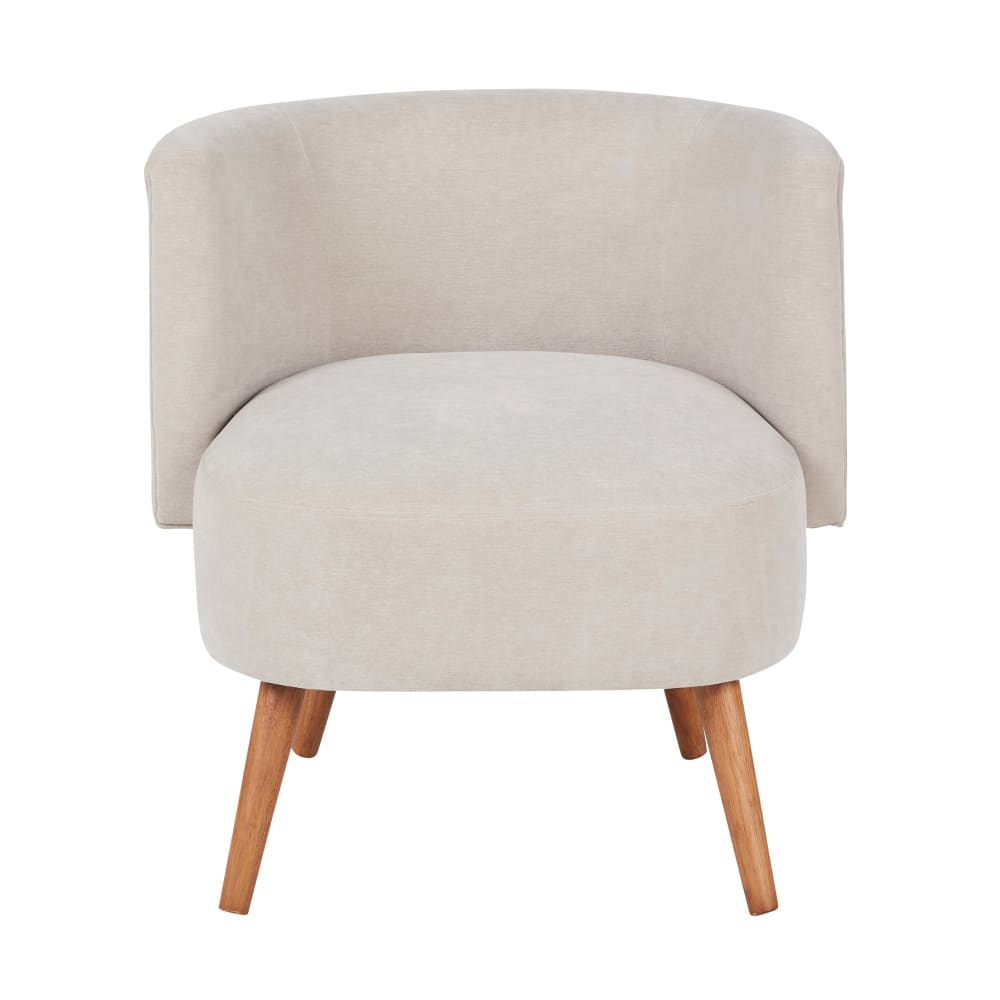 Grijze fluwelen fauteuil - Maisons Du Monde