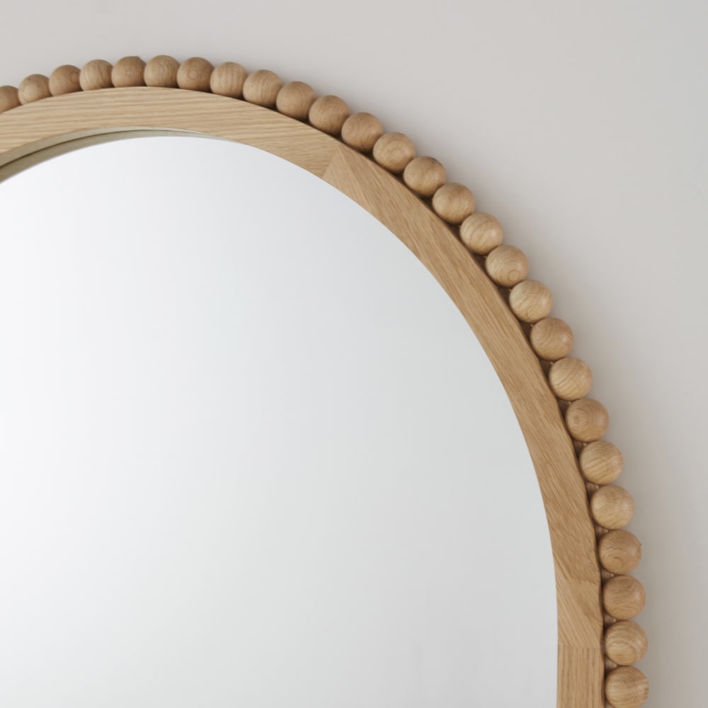 Großer, gewölbter Spiegel aus Eichenholz, 80 x 170 cm - Maisons
