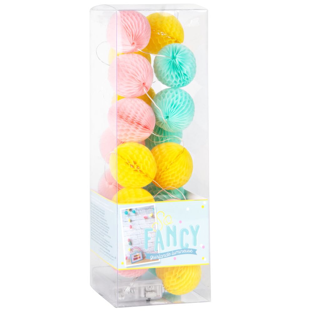 Guirlande lumineuse boules en papier 20 LED L135 - Maisons du Monde