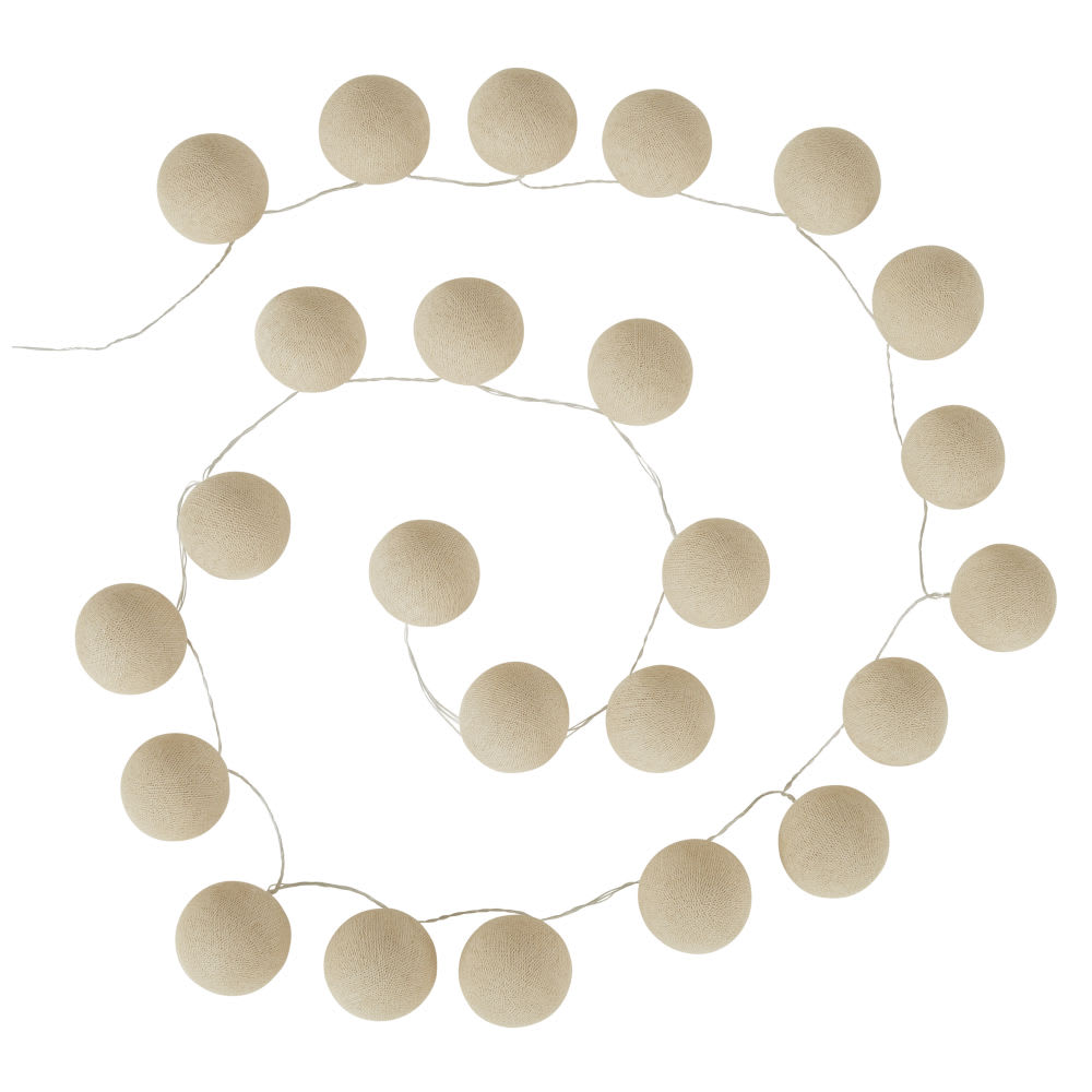 Guirlande lumineuse extérieur en coton beige 24 LED L760