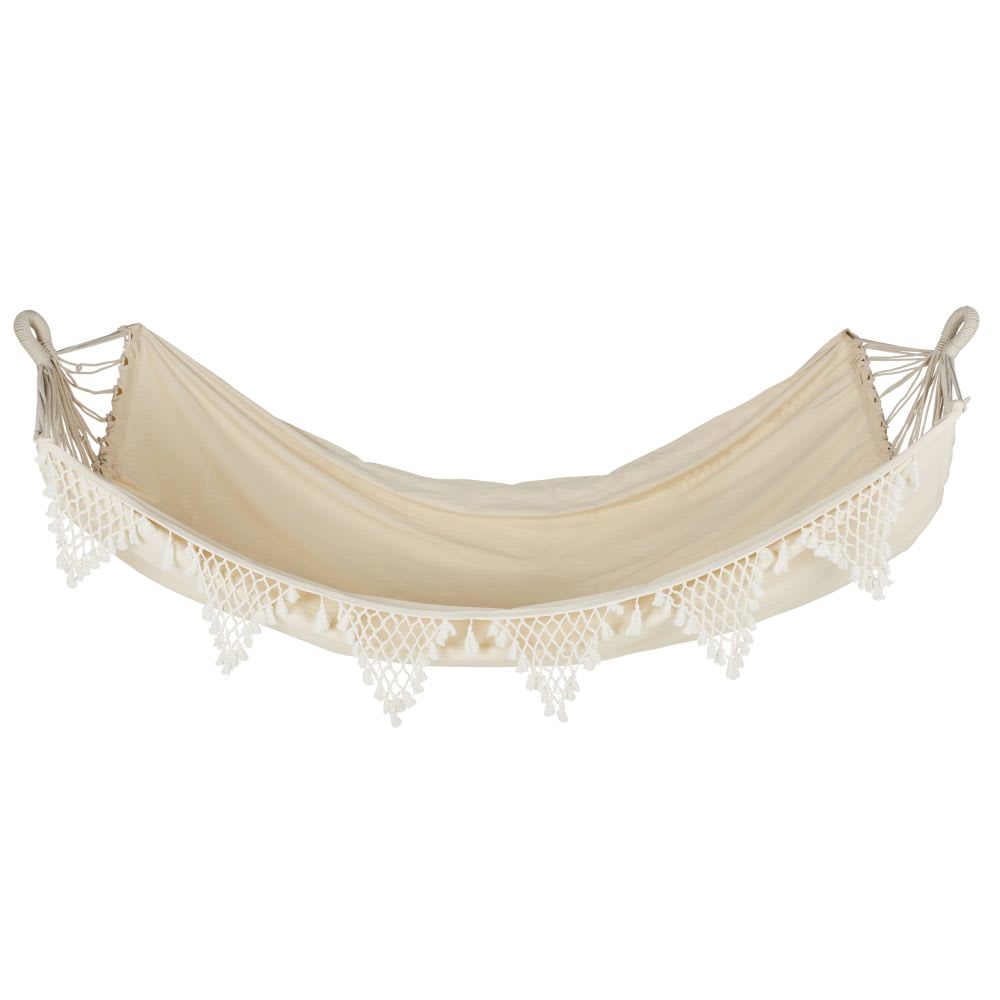 Hamaca doble de algodón reciclado doble en beige y, 160x230 cm - Maisons du Monde