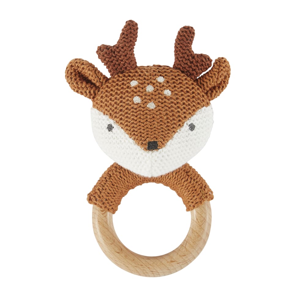 Maisons du Monde - Hochet bébé faon tricoté orange et marron