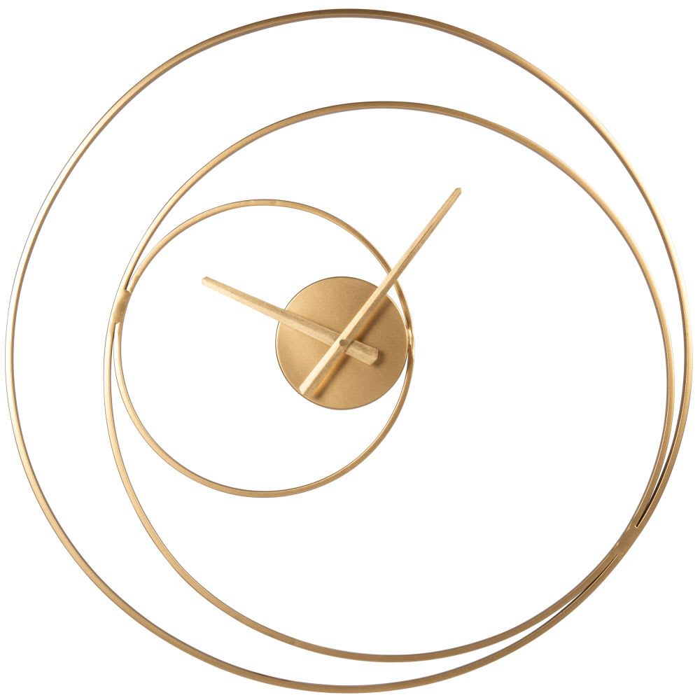 Horloge murale cercles en acier doré, D60 cm — Beyit