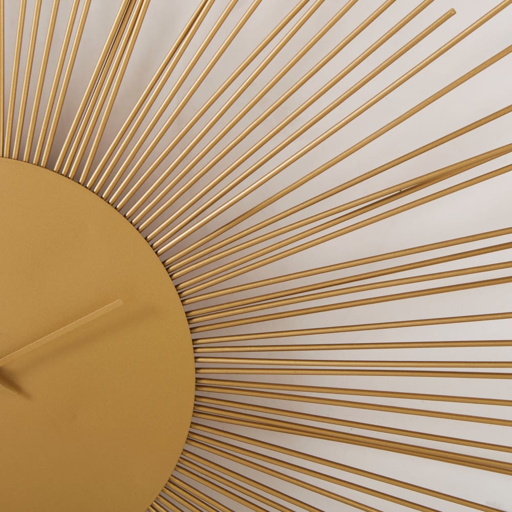 Horloge murale en acier doré, D95 cm