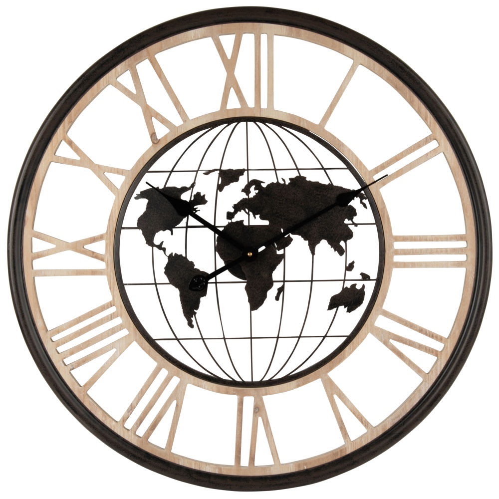 horloge murale globe