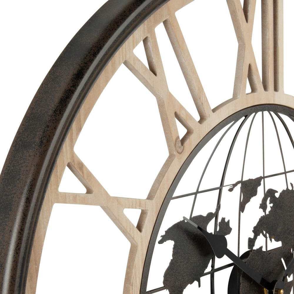 Horloge murale globe terrestre bicolore, D70 cm - Maisons du Monde