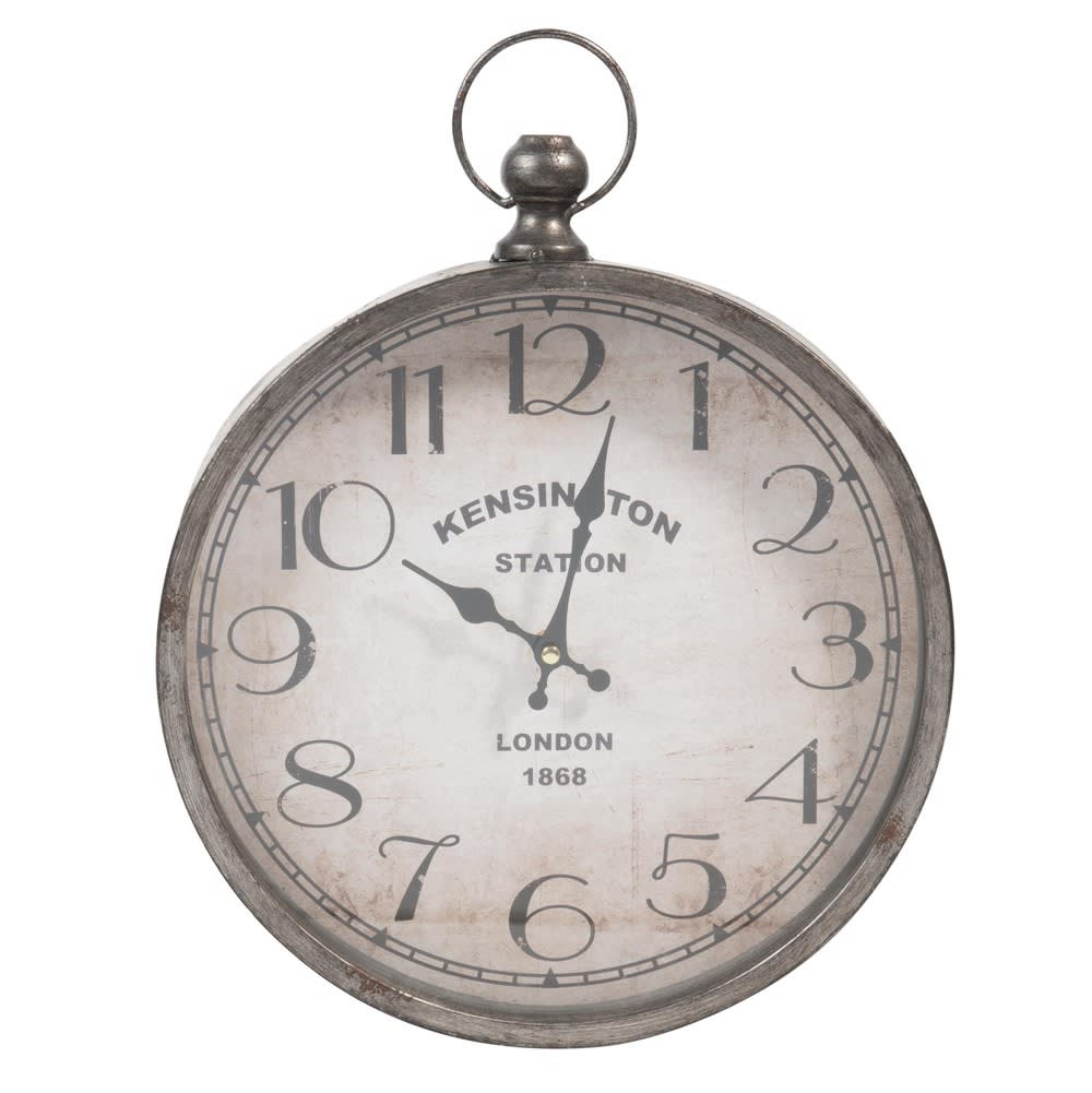 Horloge murale gousset en métal 30x39