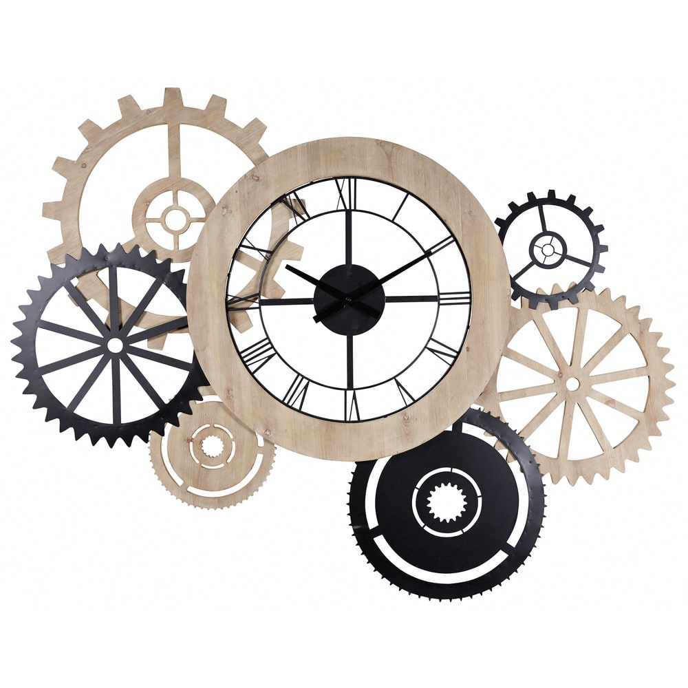 Horloge murale industrielle bicolore, 145x109 cm