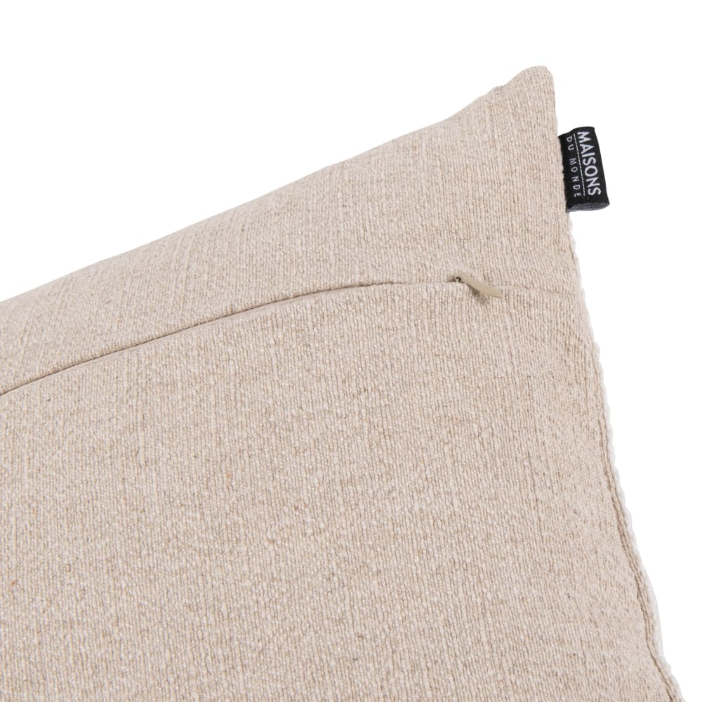 Housse de coussin beige et blanche avec galon 40x40 — vue 4