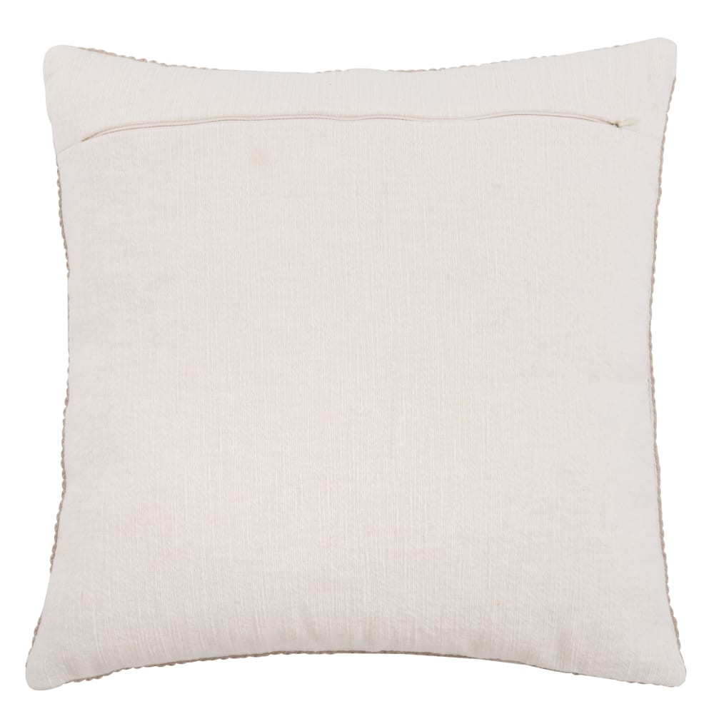 Housse de coussin blanc et beige avec galon 40x40 — vue 3