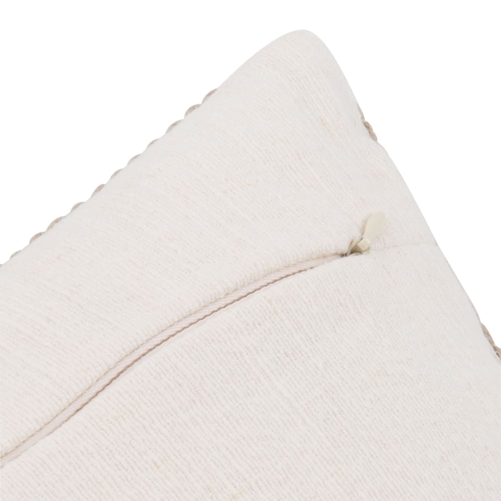 Housse de coussin blanc et beige avec galon 40x40 — vue 4