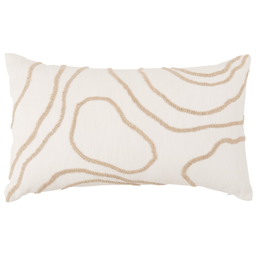 Housse de coussin brodée bicolore 50x30