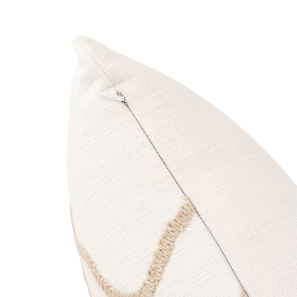 Housse de coussin brodée bicolore 50x30 — vue 4