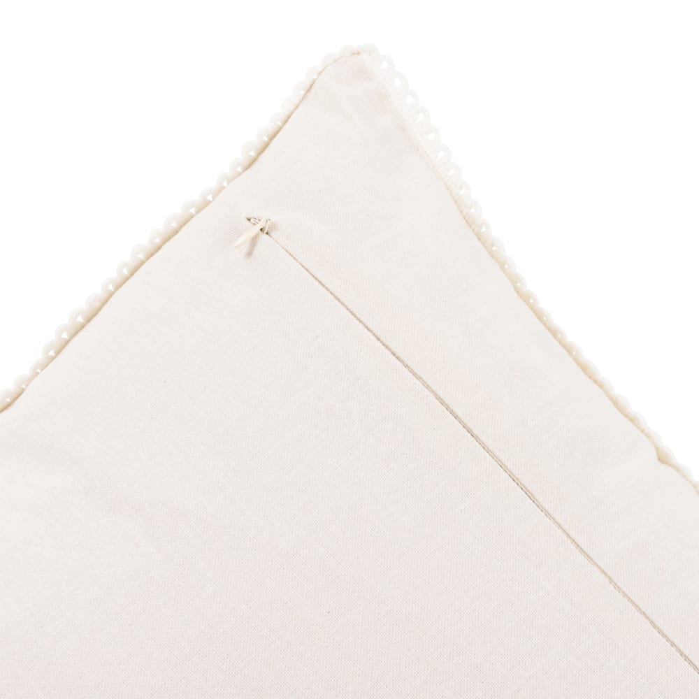 Housse de coussin en coton biologique et bordure dentelle écrue 40x40 — vue 3