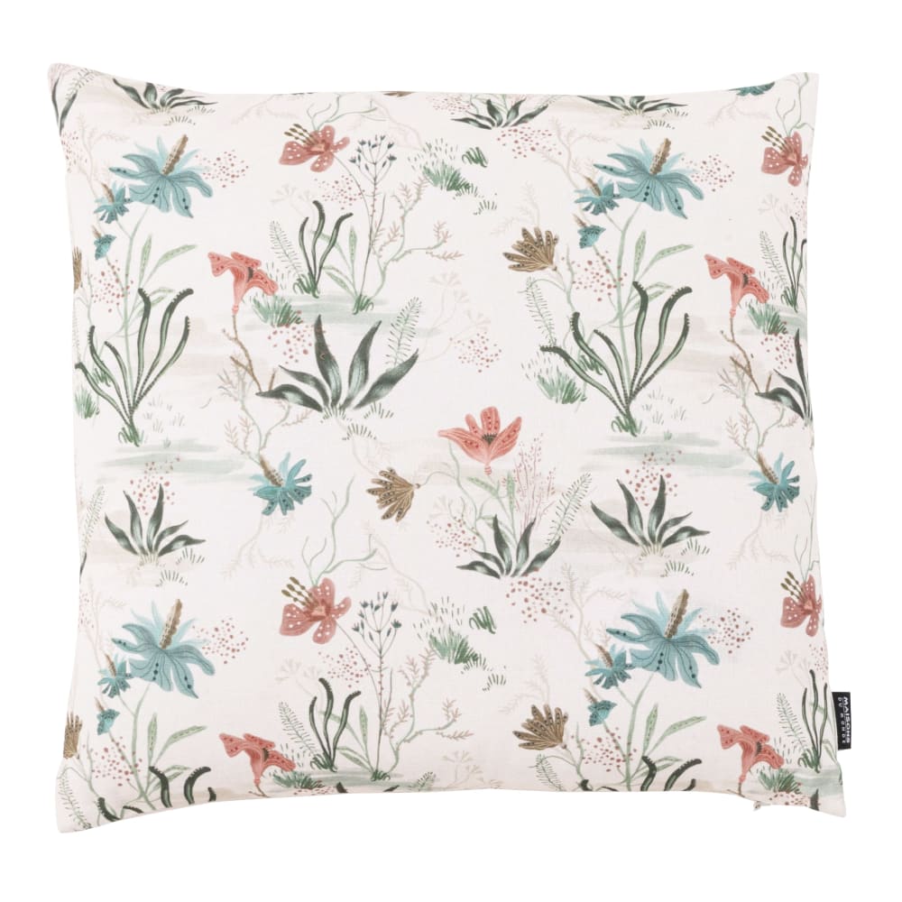 Housse de coussin en coton biologique imprimé floral multicolore 40x40