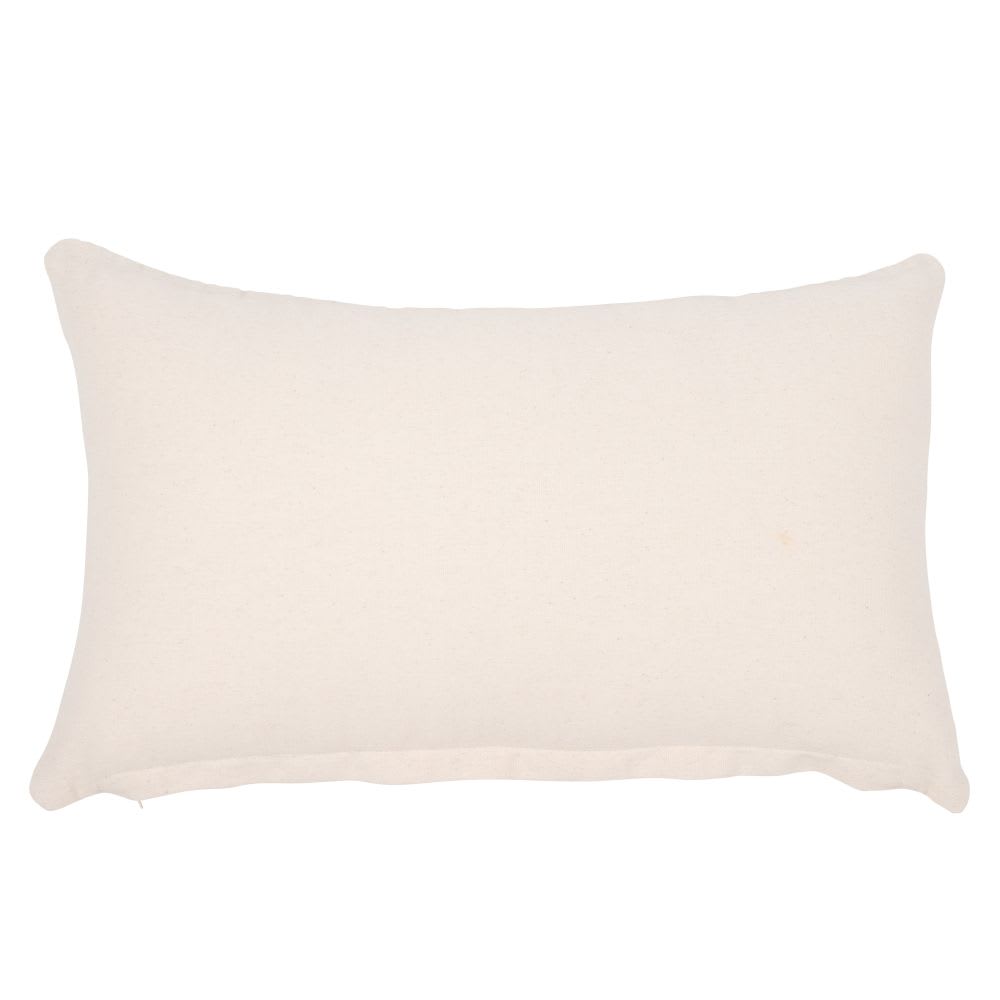 Housse de coussin en coton biologique tissé écru et beige 50x30 — vue 3