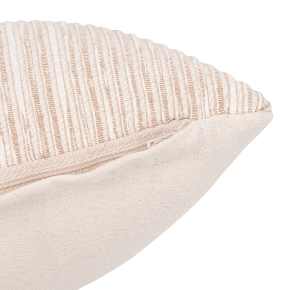 Housse de coussin en coton biologique tissé écru et beige 50x30 — vue 4