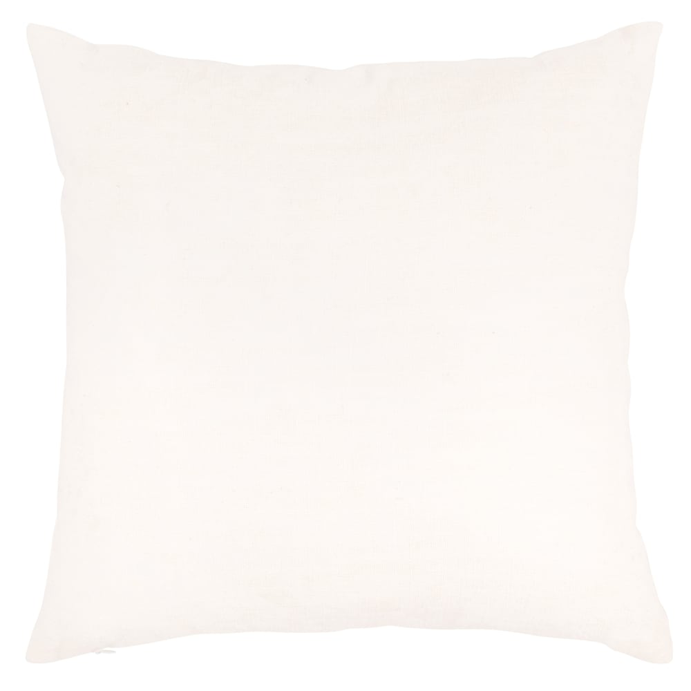 Housse de coussin en coton brodé motif exotique écru imprimé 40x40 — vue 3