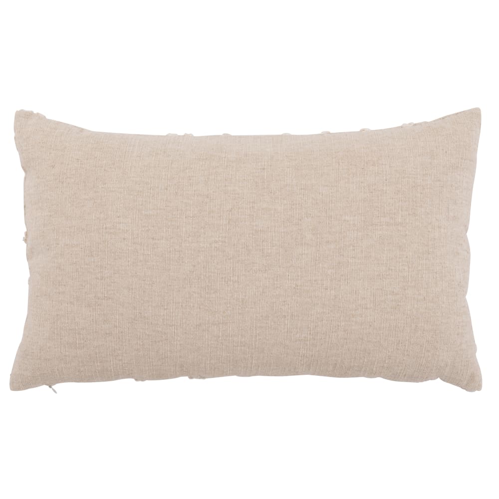 Housse de coussin en coton et lin mélangés à motif brodé crème 50x30 — vue 3