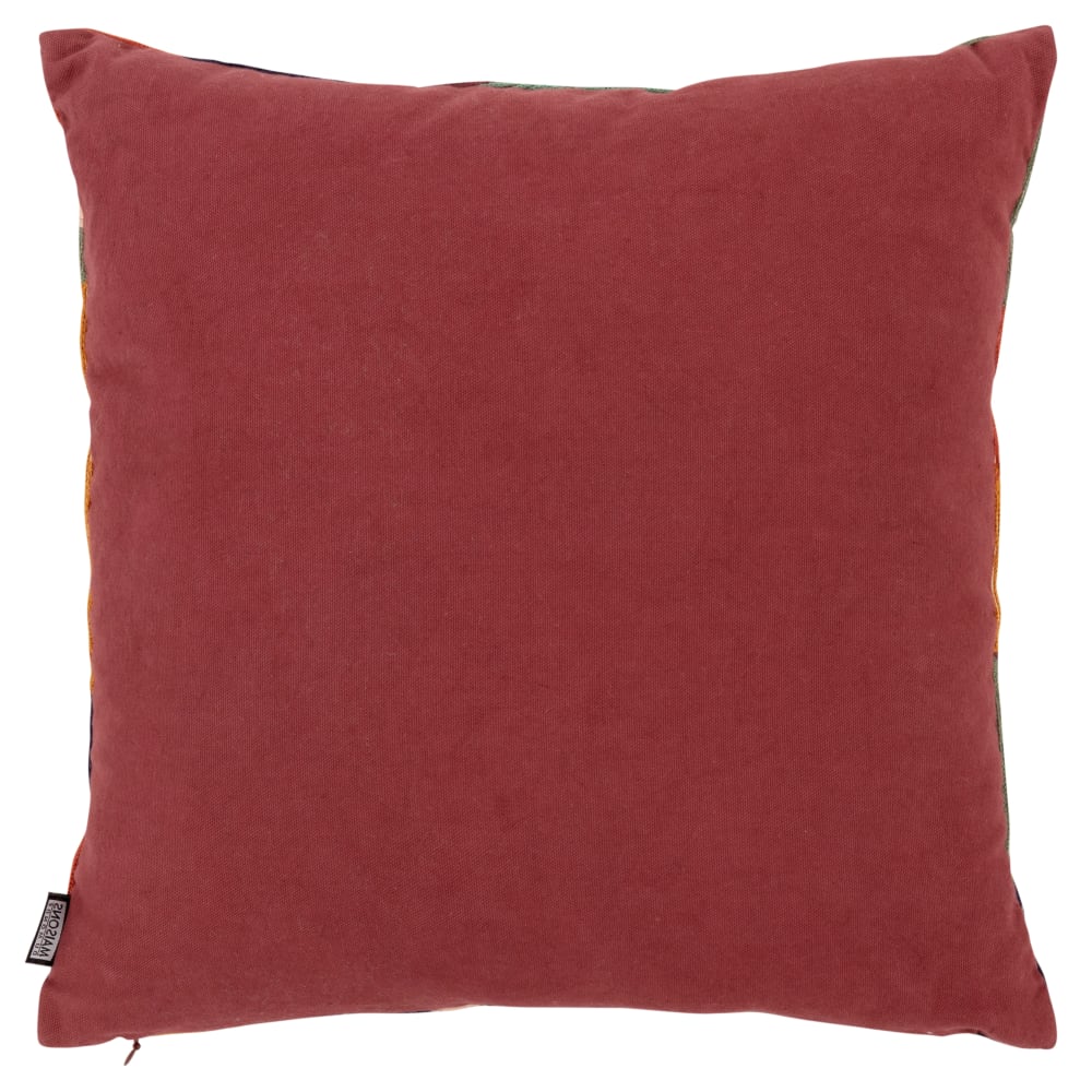 Housse de coussin en coton motif brodé multicolore 40x40 — vue 3