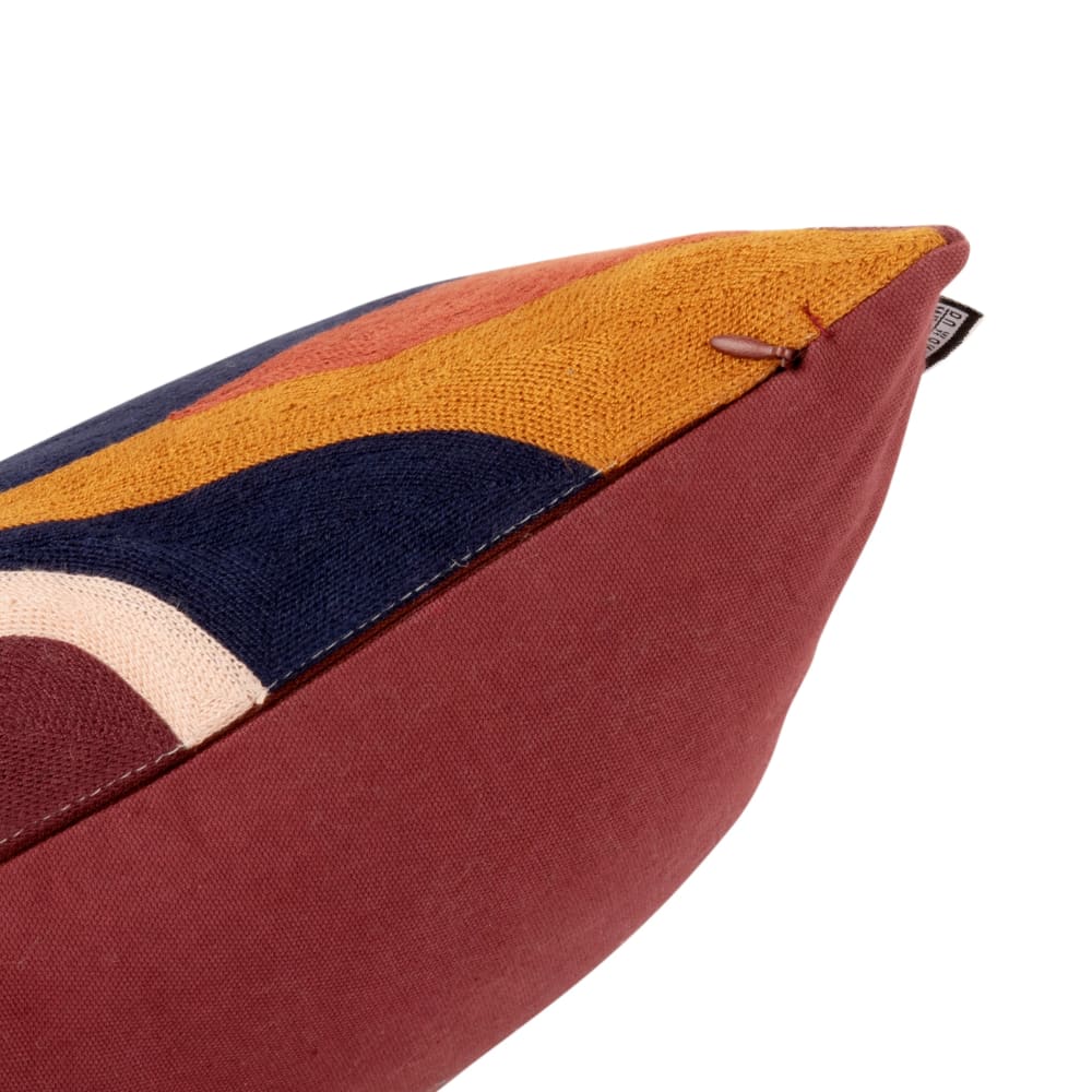 Housse de coussin en coton motif brodé multicolore 40x40 — vue 4