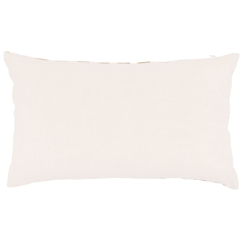 Housse de coussin en coton motif exotique brodé multicolore 50x30