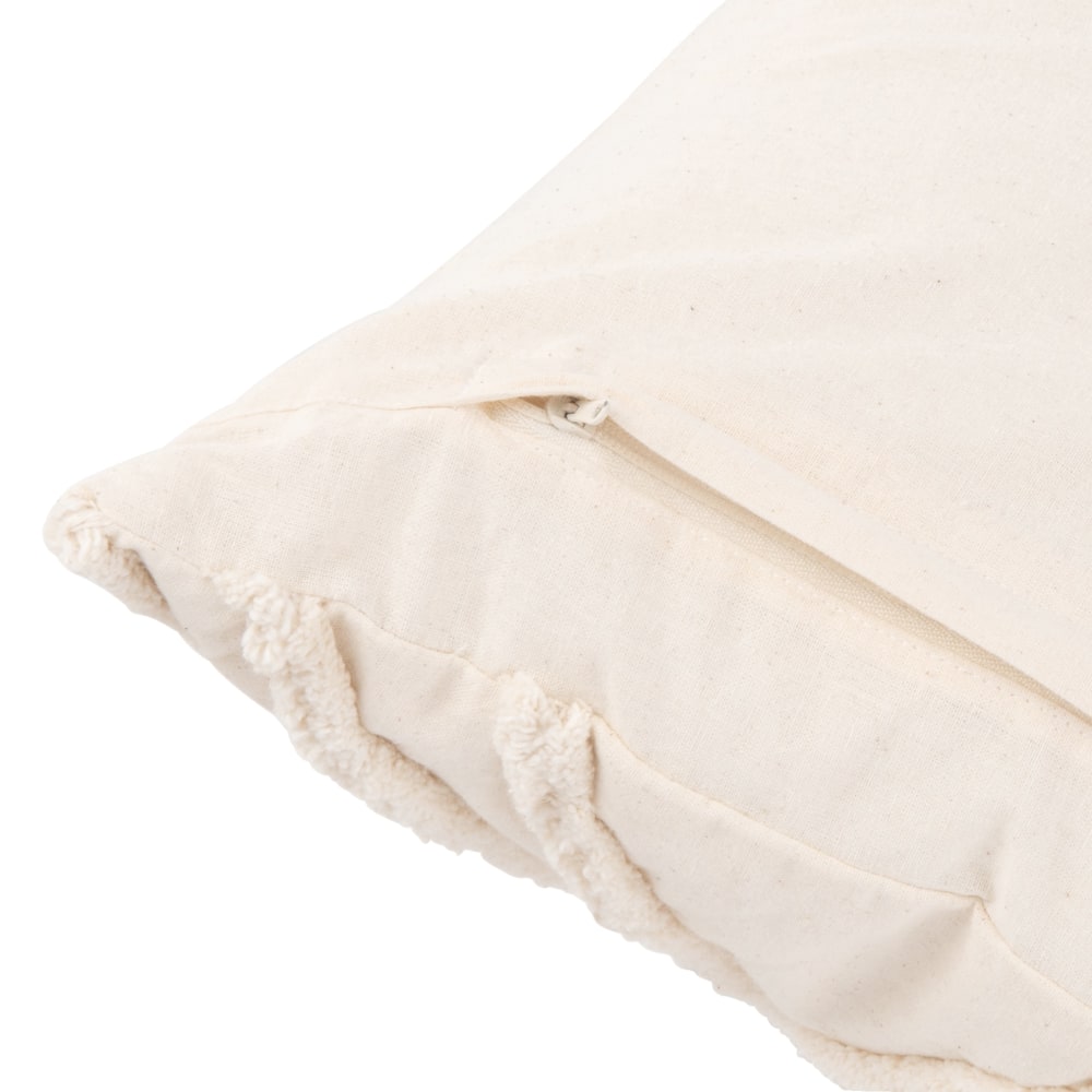Housse de coussin en coton motif tufté écru 50x30 — vue 4