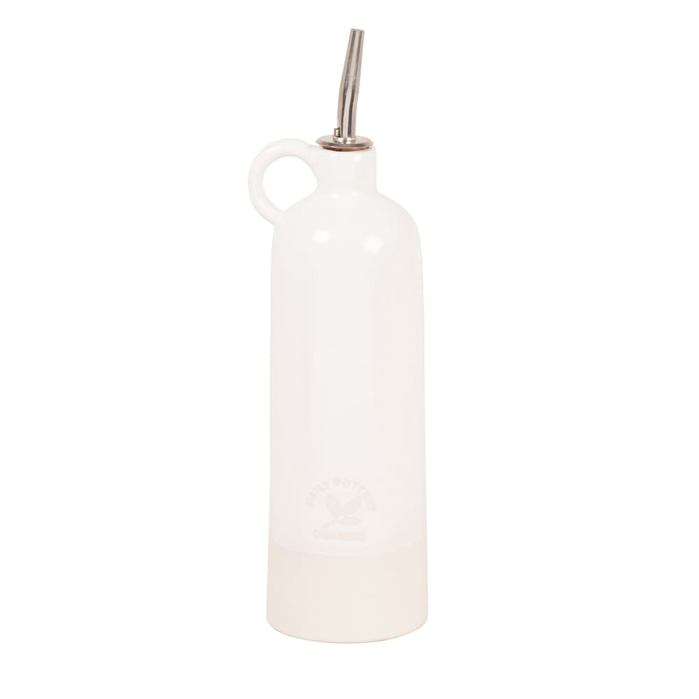 Huilier en céramique blanche et beige