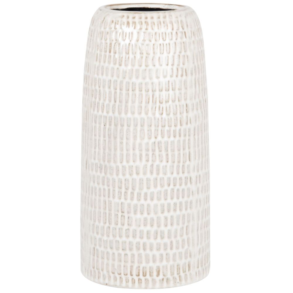 jarron de gres blanco y gris claro alt25 cm