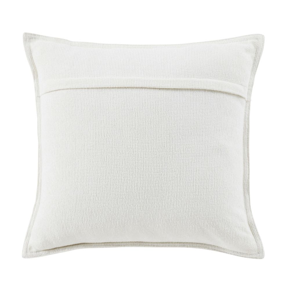 Kissen aus recyceltem Polyester und Chenille, weiß, 45x45cm -