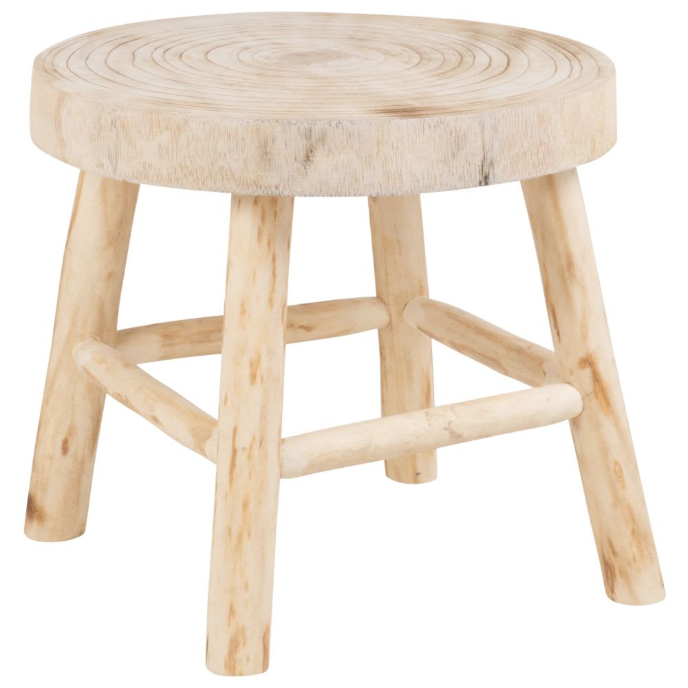 Kleiner Hocker aus Paulownien- und Pappelholz - Maisons Du Monde