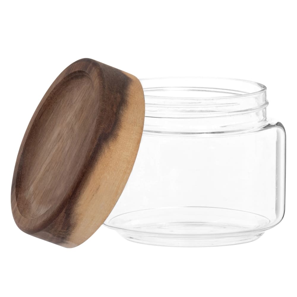 Kleines Glasgefäß mit Deckel aus Akazienholz - Maisons Du Monde