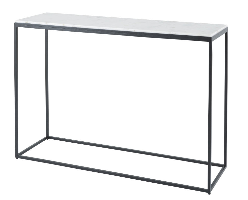 Konsole aus weißem Marmor und schwarzem Metall - Maisons Du Monde