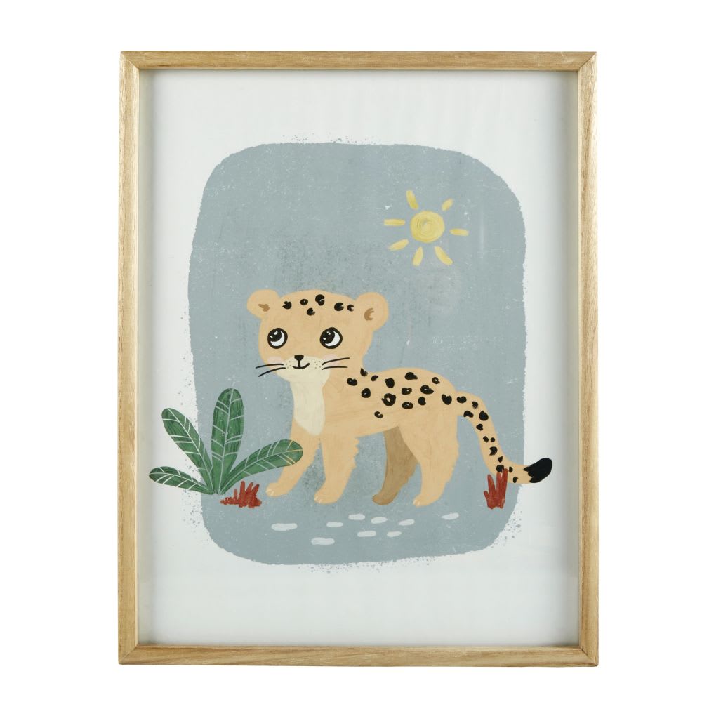 Kunstdruck Leopard, mehrfarbig 35x45