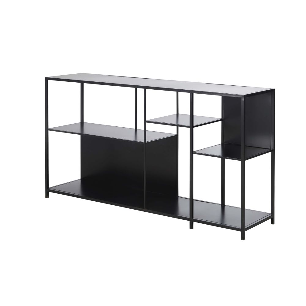 Lage metalen plank met zwarte afwerking 140 cm - Maisons Du Monde
