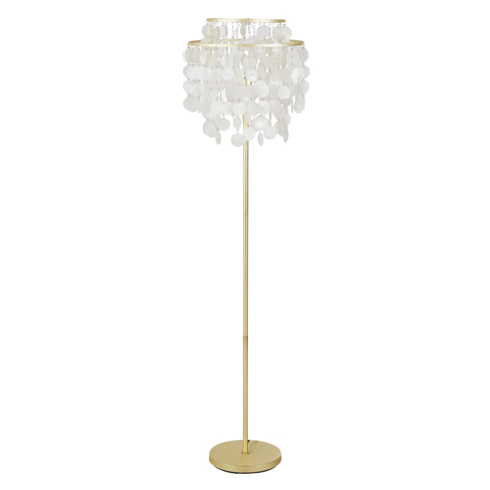 Lampadaire en acier doré - pampilles