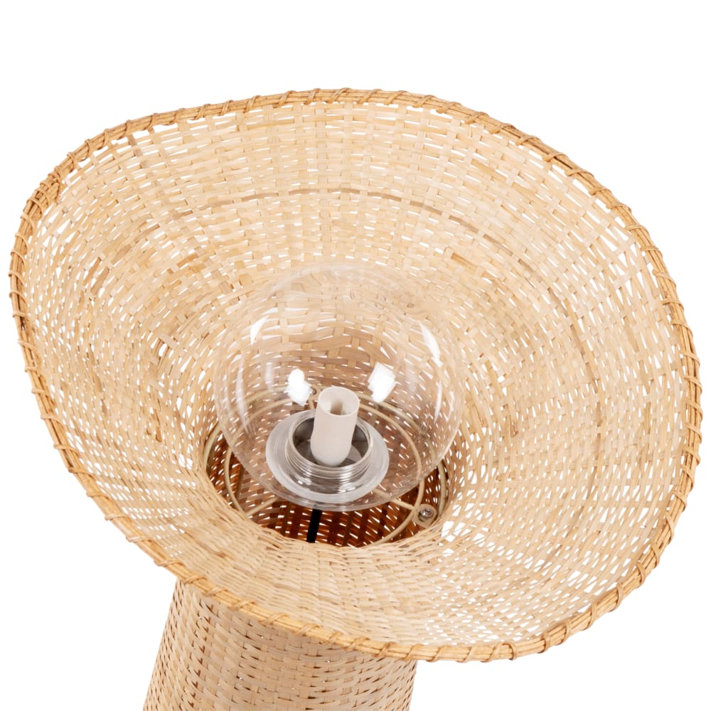 Lampadaire en bambou et globe en verre H122 - Maisons du Monde