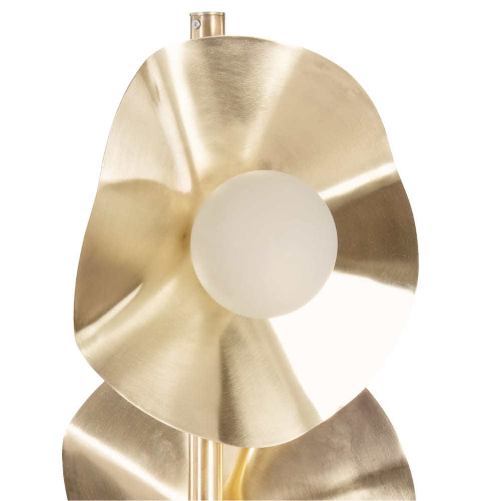 Lampadaire en métal doré 3 abat-jours globes dépolis H163 - Maisons du Monde